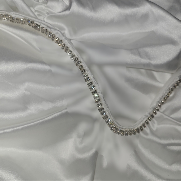 White Rhinestones Mini Dress Size Large - Picture 4 of 5